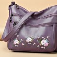 thumbnail image 3 of Bolso bandolera de flores bordadas para mujer Bolso multicapa con cremallera púrpura Ndcxsfigh Para Estrenar, 3 of 4