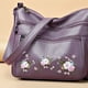 thumbnail image 1 of Bolsa bandolera de flores bordadas para mujer Bolsa multicapa con cremallera (púrpura) Ndcxsfigh Para Estrenar, 1 of 3