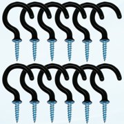30 Pcs Screw in Ceiling Hooks Large Heavy Duty Cup Hooks for Kitchen Bathroom Garden (Black Screw-in Ceiling Hooks 2.8 inch)