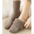 thumbnail image 4 of 5-Pair Women's Solid Mid-calf Socks for Fall and Winter, Warm Knit Crew Socks with Soft Cotton Blend for Everyday Comfort, 4 of 8