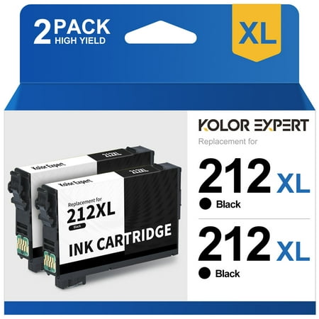 212xl Black Ink Cartridge for Epson 212 T212 Ink for WF-2850 WF-2830 XP-4100 XP-4105 Printer(2-Pack)