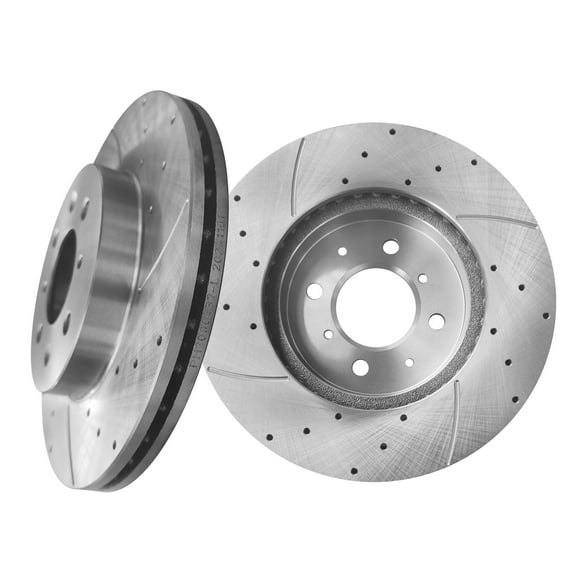 Front 262mm Drilled Slotted Brake Disc Rotors For 2007-2013 Honda FIT