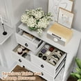 thumbnail image 6 of Frmobepts 6 Drawer Dresser, Tall Wood Chest of Drawers Dressers for Bedroom, Living Room, White, 6 of 8