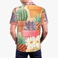thumbnail image 3 of Balery Succulent And Cactus Printed Men’s Short Sleeve Polo Shirt, Midweight Men's Shirt,Golf Polo shirts -Medium, 3 of 8