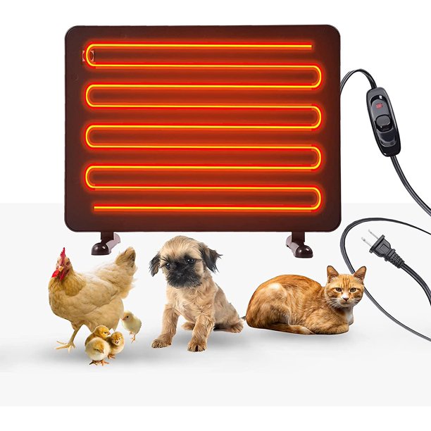 Calentador de gallinero de 200w, calentador de gallinero con energía de placa de cristal de carbono, más seguro que la lámpara de criador, para pollitos, gatitos, cachorros, mascotas, animales