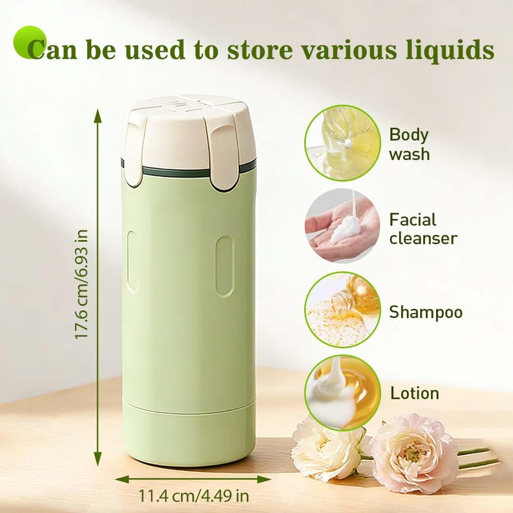 4-in-1 Travel Dispenser Set – 4PCS 30ML Refillable Portable Containers with Leak Proof Design for Travel Organization and Storage, Compact Lightweight Design White/Green