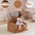 thumbnail image 2 of Sillón infantil Kisdsa de sherpa con forma de oso, plegable, marrón, 2 of 6