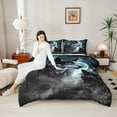 thumbnail image 4 of Feelyou Rustic Wolf Wildlife Bedding Comforter Set, Mystic Jungle Galaxy Twin Comforter Sets, Western Animal Theme Reversible Bedding Set, Microfiber Bedroom Decor, 2-Piece, 4 of 8