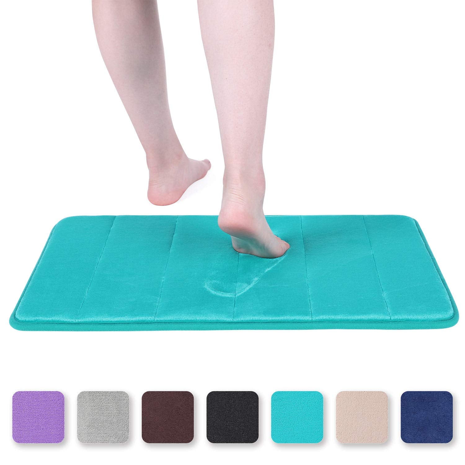 Memory Foam Bathroom Bath Rugs Absorbent Non Slip Bath Rugs Washable Bath Mat 40 X 60 Cm Peacock Green Walmart Canada