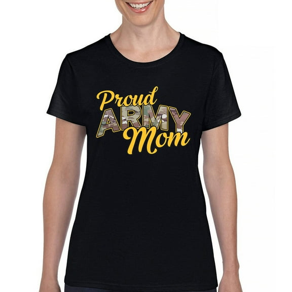 Proud Army Mom T-Shirt US Military Family Pride Veteran Patriotic Armed Forces Mother's Day Licensed Women's Tee