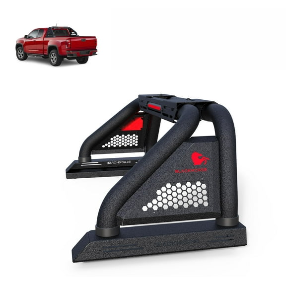 Black Horse Classic PRO Roll Bar Modular Textured Compatible with Tonneau Covers Black Fits 2015-2024 GMC Canyon|2015-2024 Chevrolet Colorado-RB05MT