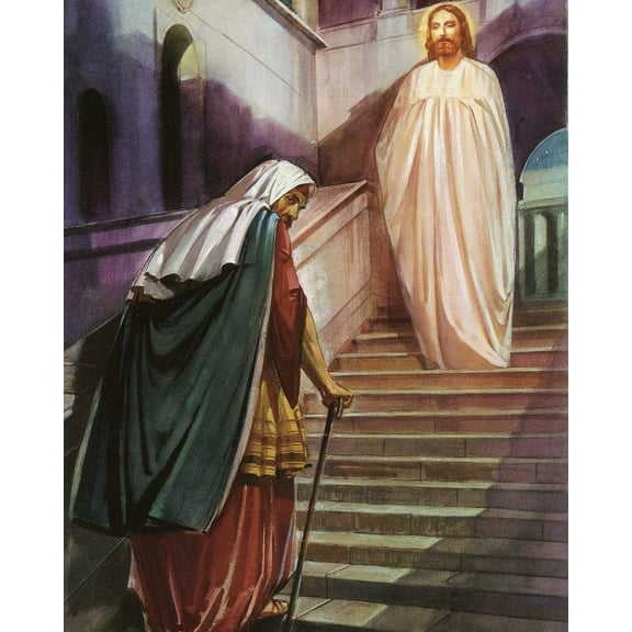 Catholic print picture - JESUS CLEARS TEMPLE P - 8" x 10" ready to be framed
