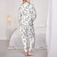 thumbnail image 6 of Wukai Hand Drawn Rabbit Print Women's Pajama Set - Soft Long Sleeve Sleepwear for Comfort and Style-, 6 of 9