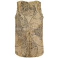 thumbnail image 2 of Vintage Map All Over Adult Tank Top - 2X-Large, 2 of 2