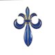 thumbnail image 1 of Broche de aleación esmaltada azul con forma de flor de lis para solapa de blusas, 1 of 3