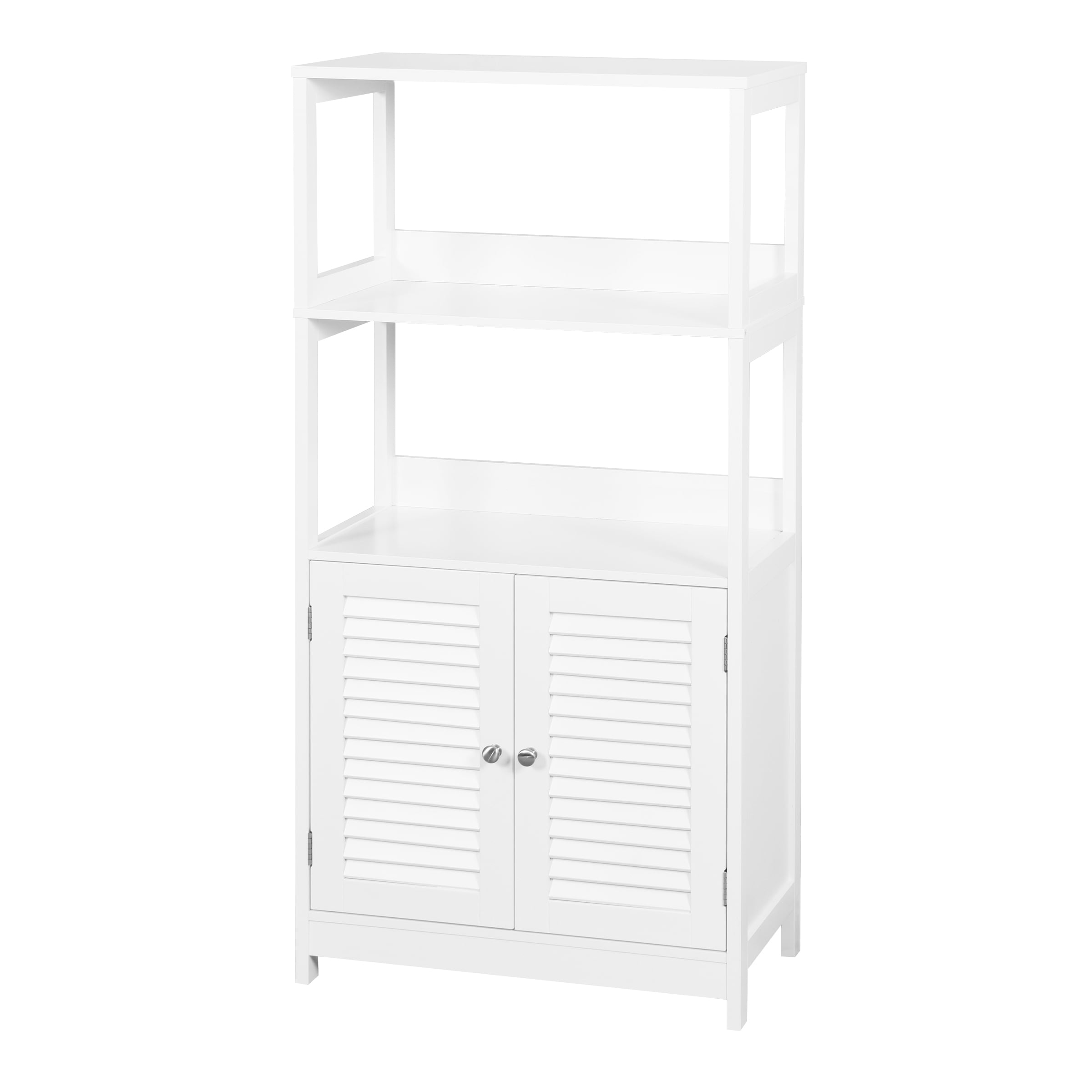 Bathroom Tall Cabinet - Freestanding Linen Tower Storage with 2 Open ...