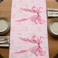 thumbnail image 5 of Table Runners 70 Inches Long Dress Scarves, Pink Bow Farmhouse Coffee/Dining/Kitchen Table Decor, Holiday Table Runner, Cute Watercolor Girls Cartoon Luxury 13x70 Inch, 5 of 9