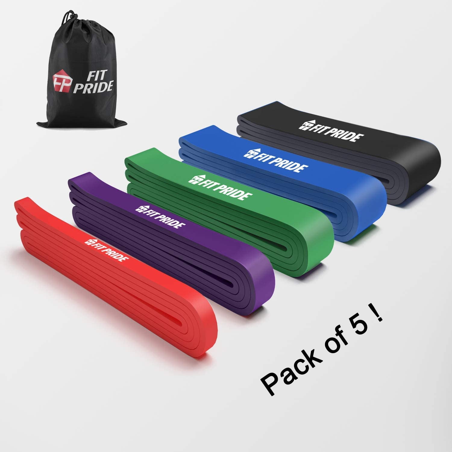 Resistance Bands, Exercise Loop Bands and Workout Bands Set of 5, 41-inch Fitness Bands for Training or Physical Therapy-Improve Mobility and Strength