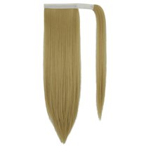 Drawstring Long Straight Ponytail Extension 28 inch Wrap Around Ponytail Synthetic Hair Extensions Clip in Ponytail Hairpiece for Women, Brown/Black, 160G (11colors)