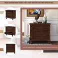 thumbnail image 4 of Nightstand with 3 DrawersModern Wooden Storage CabinetEnd Table with Pull out Tray for Living Room BedroomFully Assembled Accent End Side Table with Tapered LegsBedside TableBrown, 4 of 7