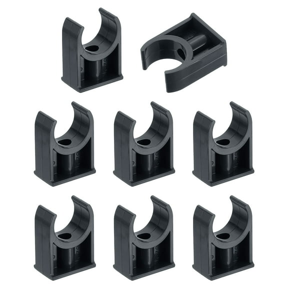 8Pack Water Pipe Clamps Clips, U-Shaped Holder Buckles for 25mm OD, Black