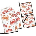 thumbnail image 2 of Crab Oven Mitts and Pot Holders 4 Pcs Sets for Kitchen, Cooking Gloves Heat Resistant Oven Mitt Gloves Non Slip Potholders BBQ Gloves for Baking, Grilling, BBQ, 2 of 6