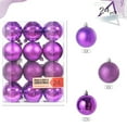 thumbnail image 1 of Goory Convenient 24 Pcs Decorations Lightweight Home Multi-color Xmas Balls Ornaments Durable Hangings Festival Christmas Ball Decor Purple, 1 of 1