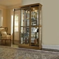 thumbnail image 2 of Beaumont Lane Oak Brown Curio Cabinet Rectangular Lighted 80", 2 of 6