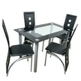thumbnail image 7 of Hassch 5 Pieces Dining Table Set, Tempered Glass Table and 4 Chairs, Kitchen Table Set for 4 Person with Steel Legs for Home Apartment, Transparent & Black, 7 of 7