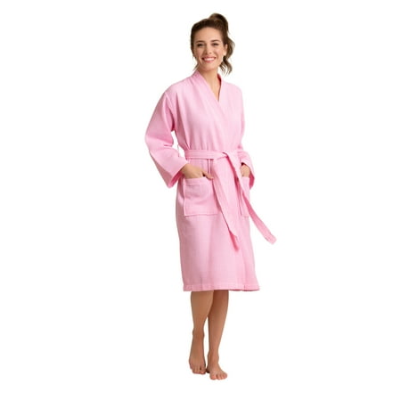 Luxurious Soft Absorbent Lightweight Long Kimono Waffle Spa Bathrobe for (Best Bathrobe For Him)