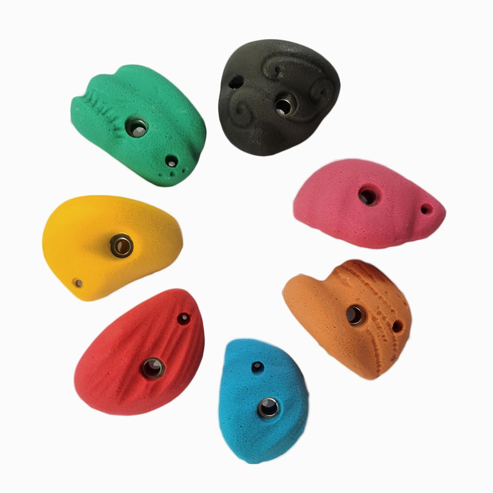 Colaxi 10Pcs Rock Climbing Holds Rock Wall Climbing Kit Practical Beginners Training Rock Wall Grips for Outdoor Climbing Tree House withoutBackNailScrew