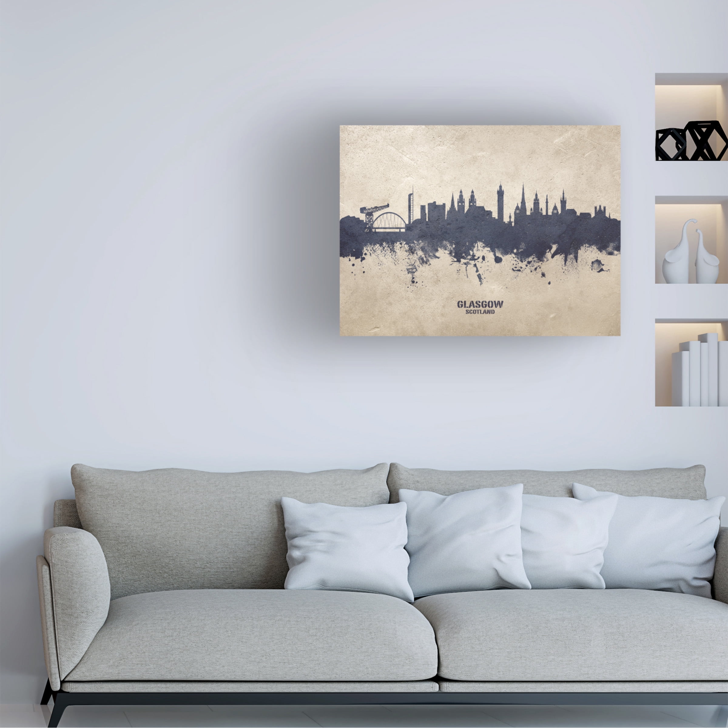 Michael Tompsett 'Glasgow Scotland Skyline Concrete' Canvas Art