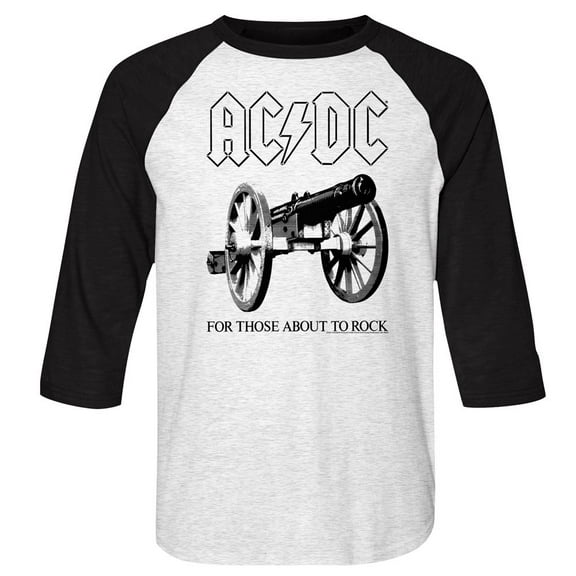 ACDC Music About To Rock Adult 3/4 Sleeve Raglan Shirt L