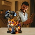 thumbnail image 5 of Animal Lamp, Cat Dog Lamp,Dog Series Art Night Ligh,Cute Animal Themed Led Table Lantern, Stained Resin French Bulldog Tabletop Night Light (Chihuahua(6Inches)), 5 of 6