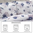 thumbnail image 3 of Beartech Ocean Quilt Set King Size White Dark Purple Conch Quilt Lightweight Reversible Microfiber Bedspread Coverlet Cabin Bedding Set, 3 of 7