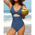 thumbnail image 7 of Charmo Womens V Neck One Piece Swimsuit High Cut Backless Cut Out Bathing Suits Swimwear, 7 of 7