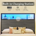 thumbnail image 5 of Fluest Twin Bed Frame with 2-Tier Storage Headboard, USB Port and LED Light, 4 Storage Drawers, Gray, 5 of 7