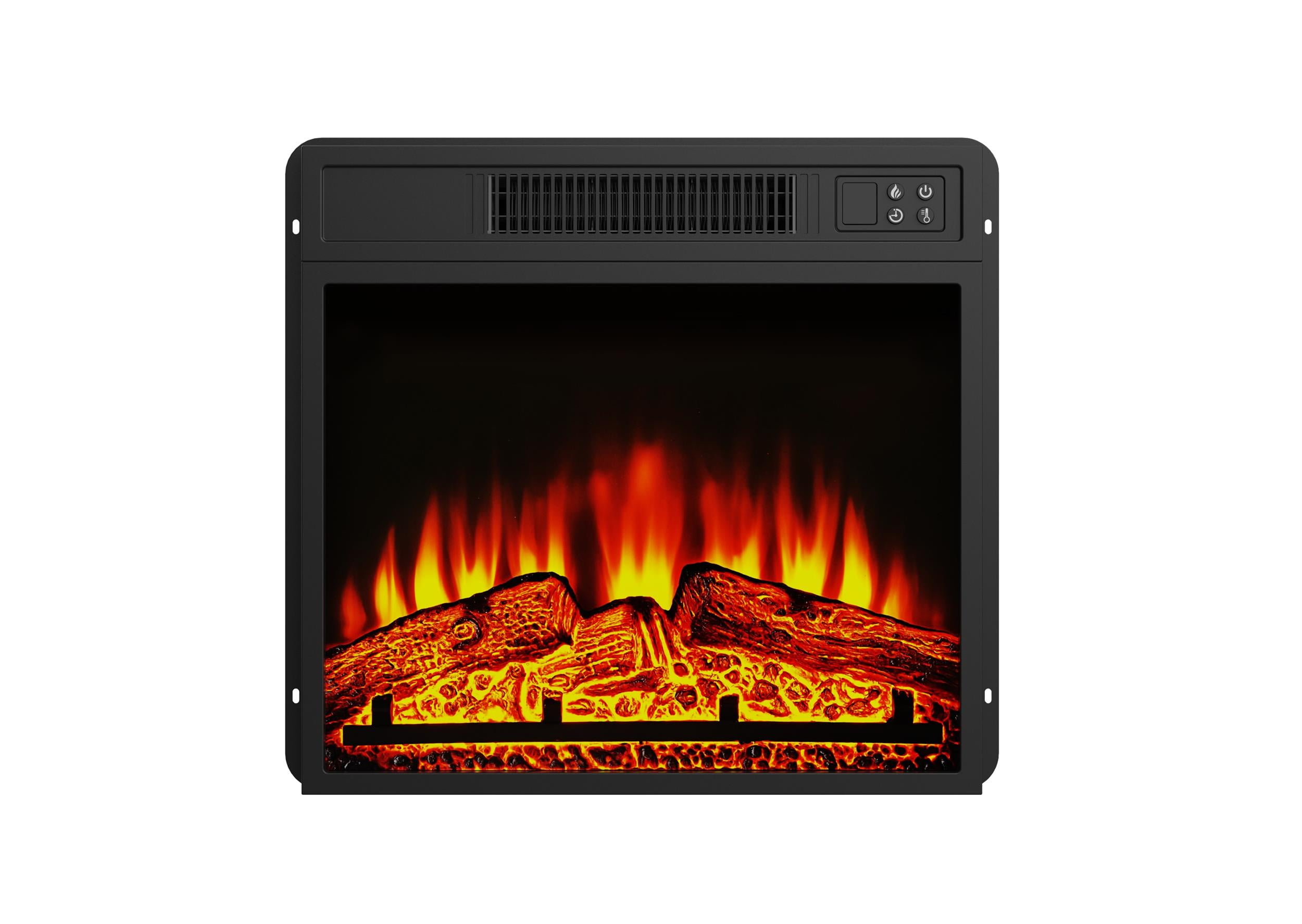 36-Inch Electric Fireplace with Mantel & Wood Finish - Wood Brown