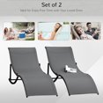 thumbnail image 4 of Outsunny Chaises Longues d'Extérieur Pliables en Forme de S - Ensemble de 2, Gris Foncé, 4 of 10