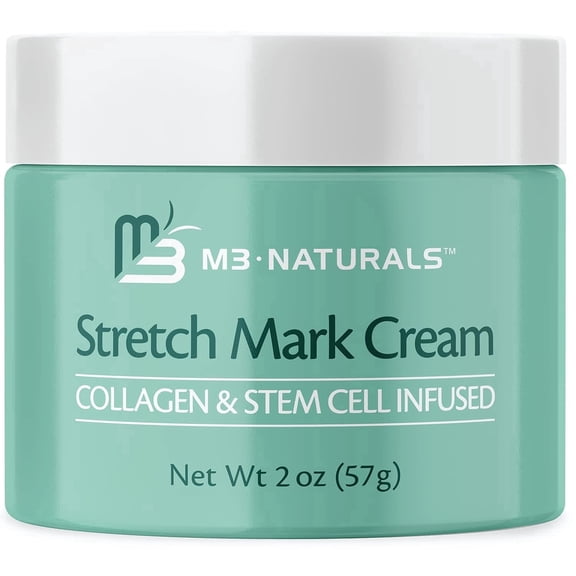 M3 Naturals Stretch Mark Maternity Cream with Collagen and Stem Cells, 2 oz