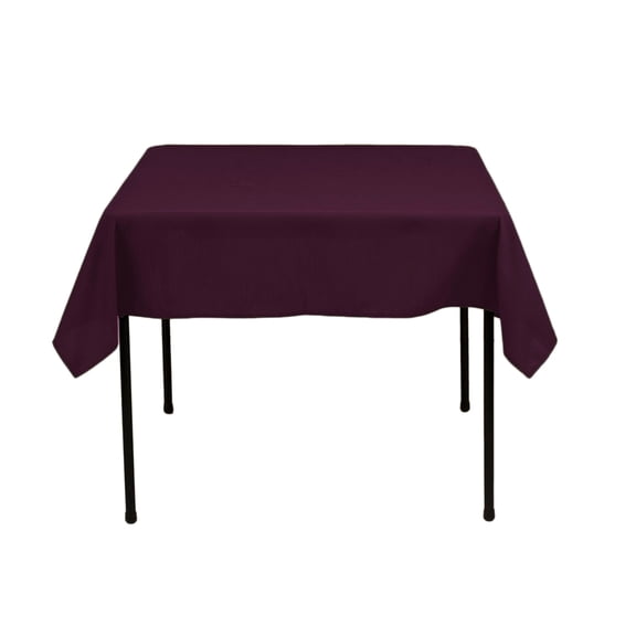 LinenTablecloth 52 in Square Cotton-feel Tablecloth Eggplant