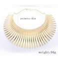 thumbnail image 3 of Collier Déclaration pour Femmes Collier Ras du Cou Bavoir Collier Bijou de Mode Collier Déclaration Chunky Doré, 3 of 9