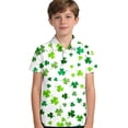 thumbnail image 5 of WOYY Boys St. Patrick's Day Polo Shirt Summer Casual Clover Short Sleeve Shirt, Sizes 3-14, 5 of 5