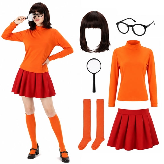 BUXULYP Deluxe Adult Costumes Set for Women Halloween Costume Dress Up with Accessories