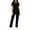 Black, variant on Scrubs Sets for Women, V-Neck Scrubs Top, Stretchy Straight Pants, Nursing Uniform Suit with Pockets