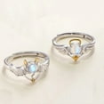 thumbnail image 3 of enjoywould Couple Ring Angle And Demon Opening Moon Stone Adjustable Hollow Out Finger Decoration Stainless Contrast Color Lady Finger Ring Jewelry, 3 of 4