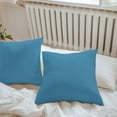 thumbnail image 5 of Blue Outdoor Pillow Covers Pack of 2 Solid Color Waterproof Throw Pillow Covers Decorative Cushion Cases for Patio Garden Tent Balcony Couch 20x20 inch, 5 of 8
