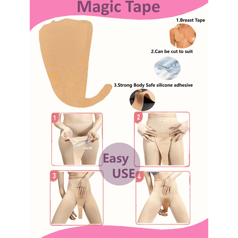 BIMEI Self-adhesive Reusable Tuck Yourself Tucking Tape Kit Pre-Cut  Self-contained Fit Skip the Line Adhesive Avoid Camel Toe Gaff Alternative