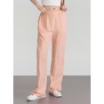 thumbnail image 3 of Biezeib Women Casual Pants, Elastic Waist Solid Color Loose Trousers Streetwear with Pockets, 3 of 6