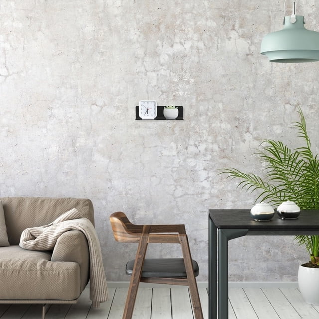 OFFIGAM Estante Negro Para Pared Estilo Moderno Con Soporte Acrílico Duradero